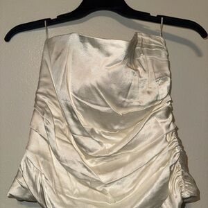 Zara White Strapless Corset Top